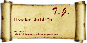 Tivadar Jolán névjegykártya