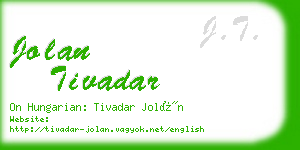 jolan tivadar business card